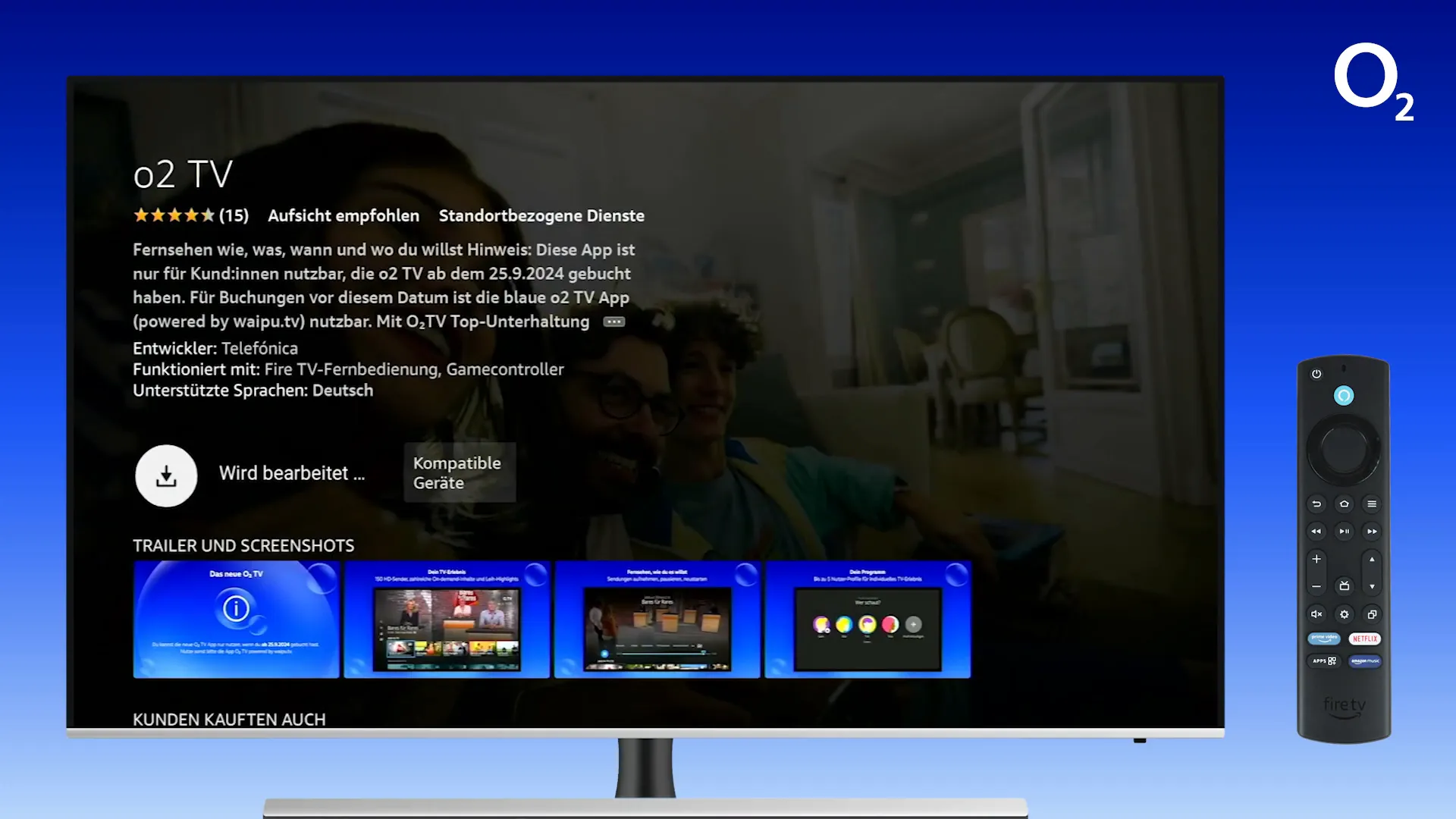 Öffnen der o2 TV-App