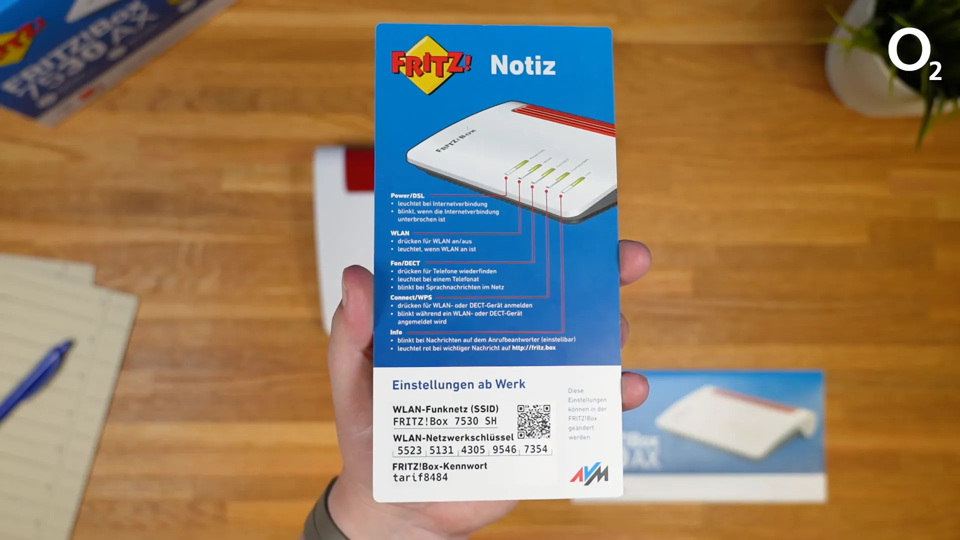 Notizkarte mit wichtigen Informationen