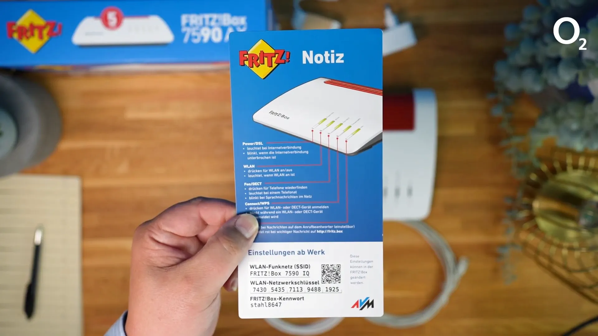 Beispiel Notizkarte mit WLAN-Daten