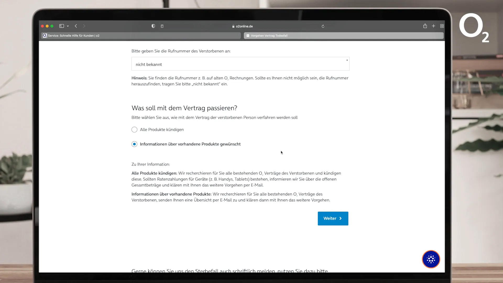 Verträge ohne Rufnummer handhaben