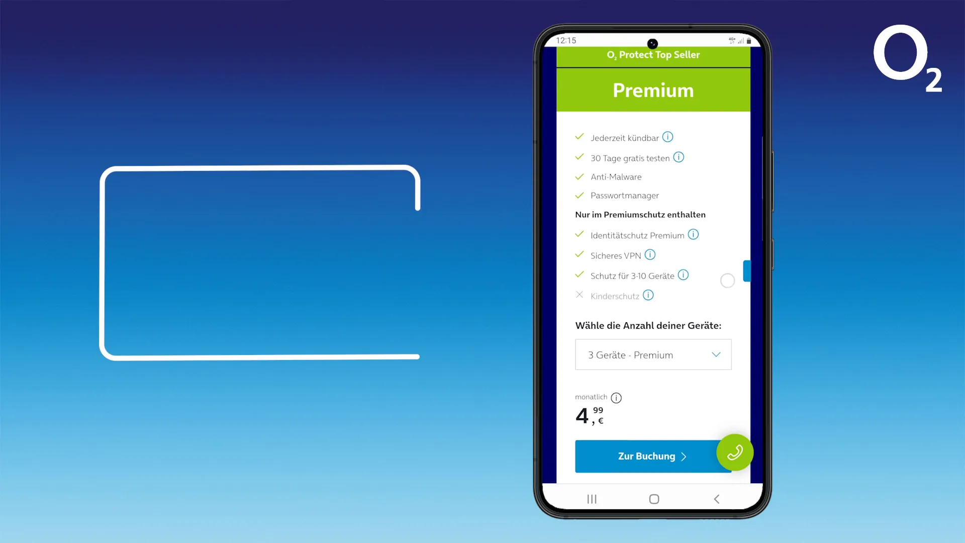 Paketauswahl für o2 Protect