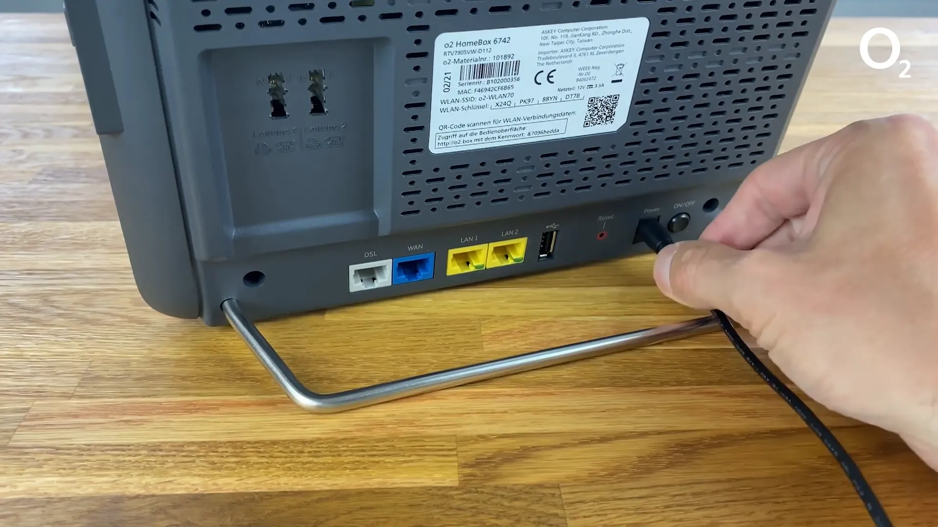 Verkabelung der o2 Homebox 3
