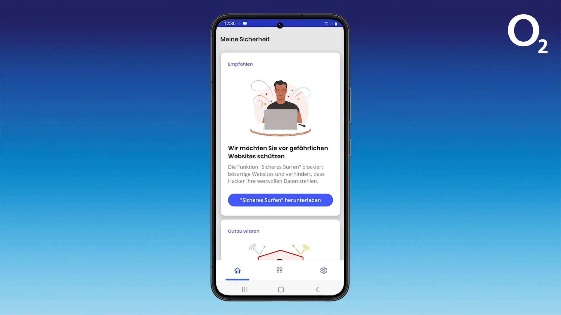 Dashboard der o2 Protect App