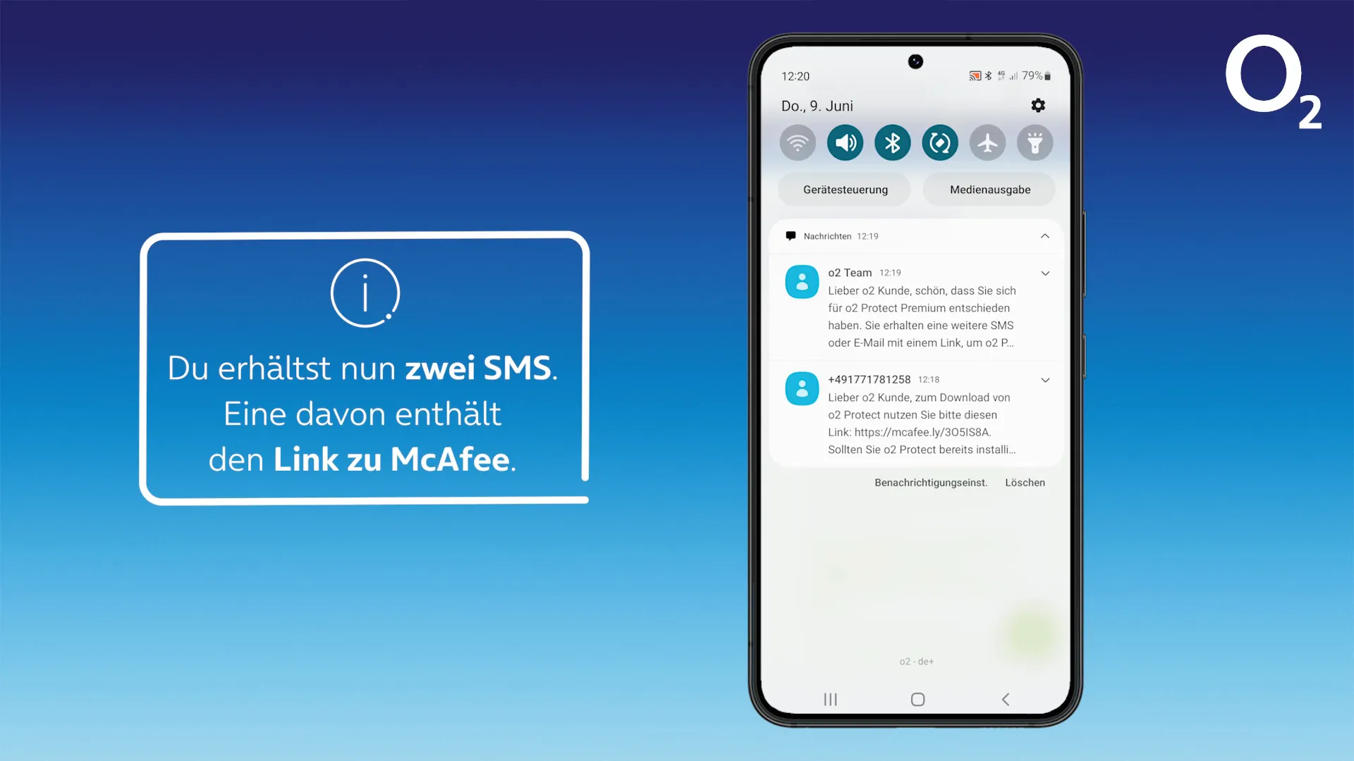 Installationslink in der SMS