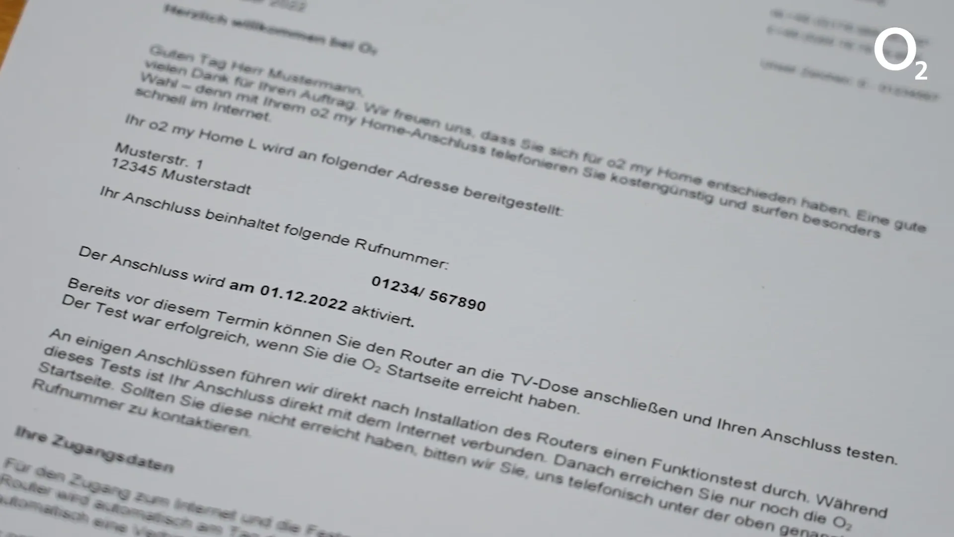 Willkommensbrief mit Aktivierungstermin