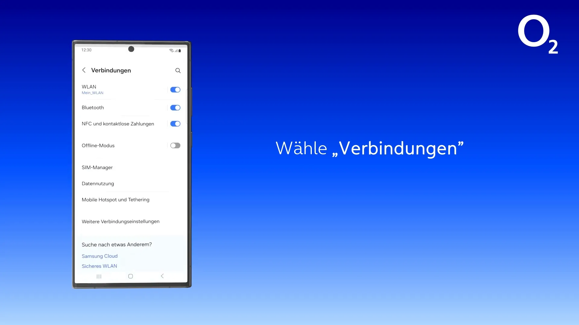 Verbindungen in den Einstellungen auswählen
