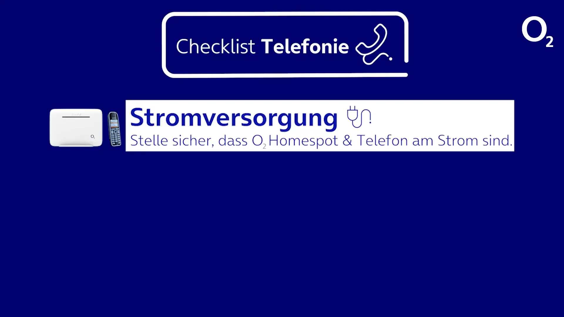Überprüfung der Stromversorgung des o2 HomeSpot