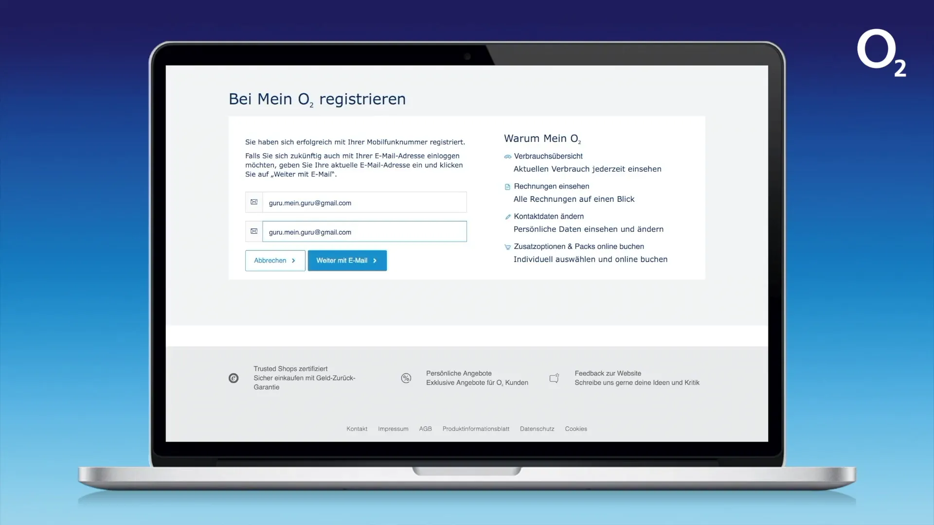 E-Mail-Adresse für den Login hinzufügen