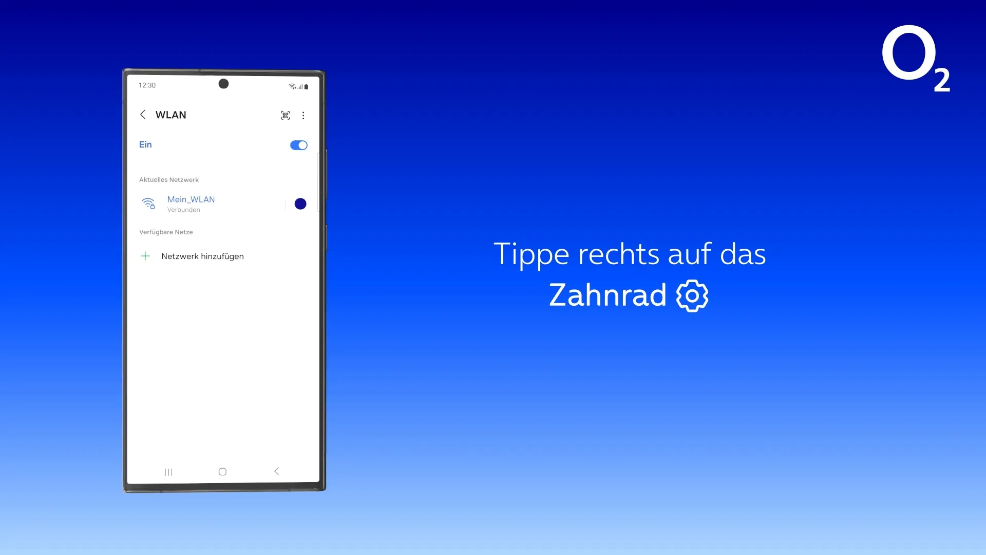 Zahnrad-Symbol antippen für WLAN-Einstellungen