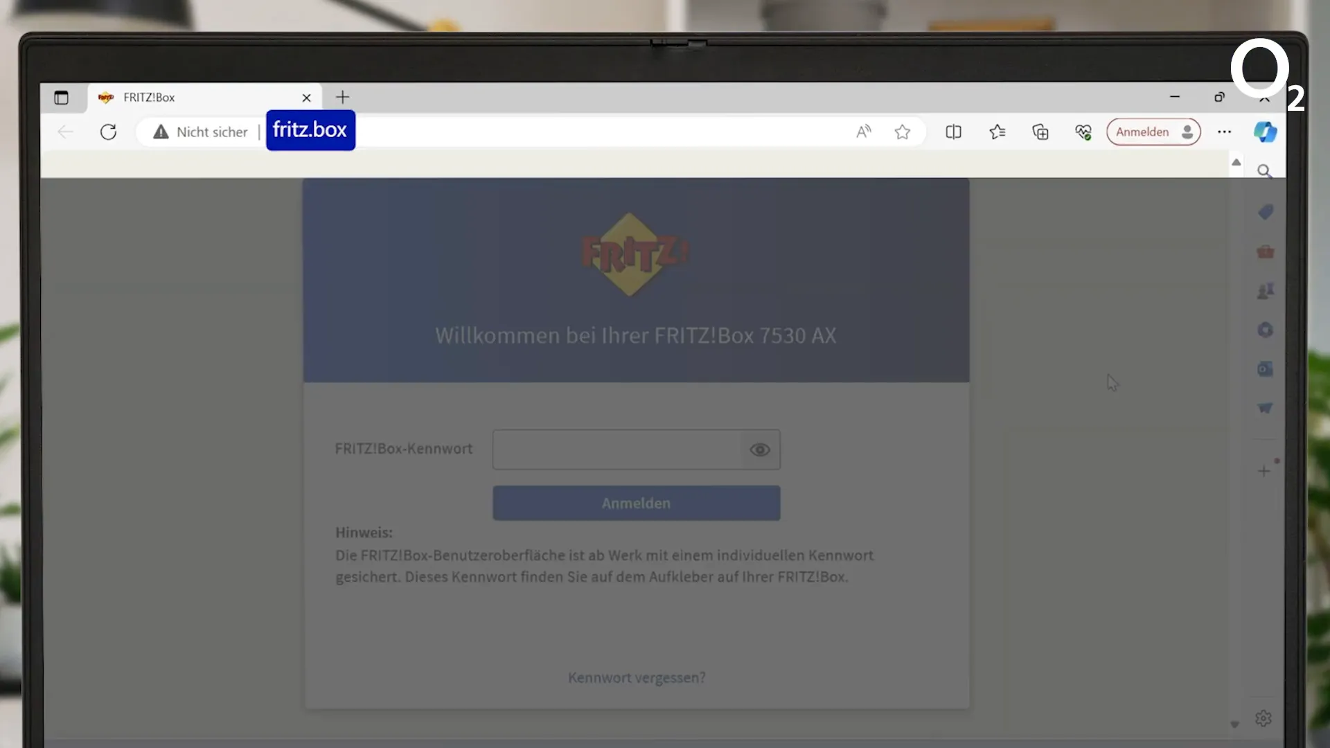 Browseradresse für den Einrichtungsassistenten