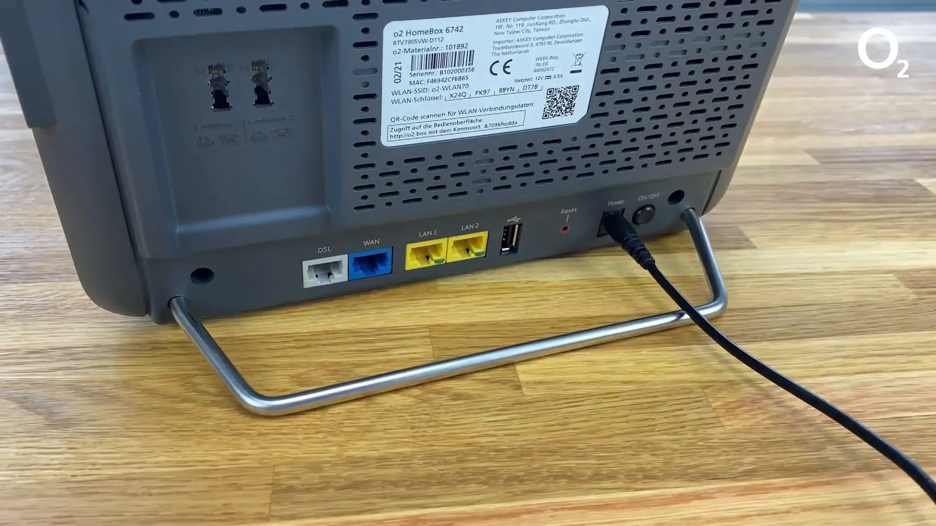 Verkabelung der o2 Homebox 3