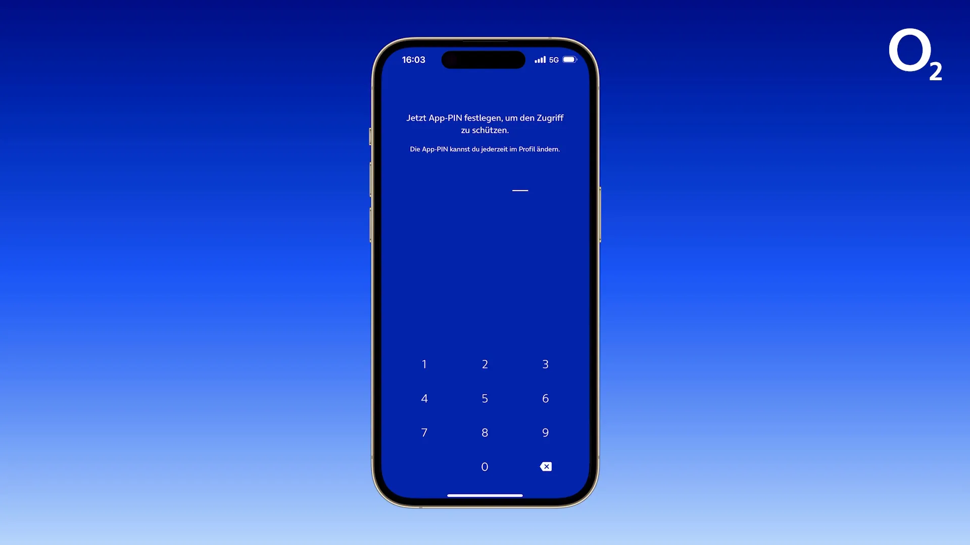 Eingabe der App-PIN in der Mein o2 App