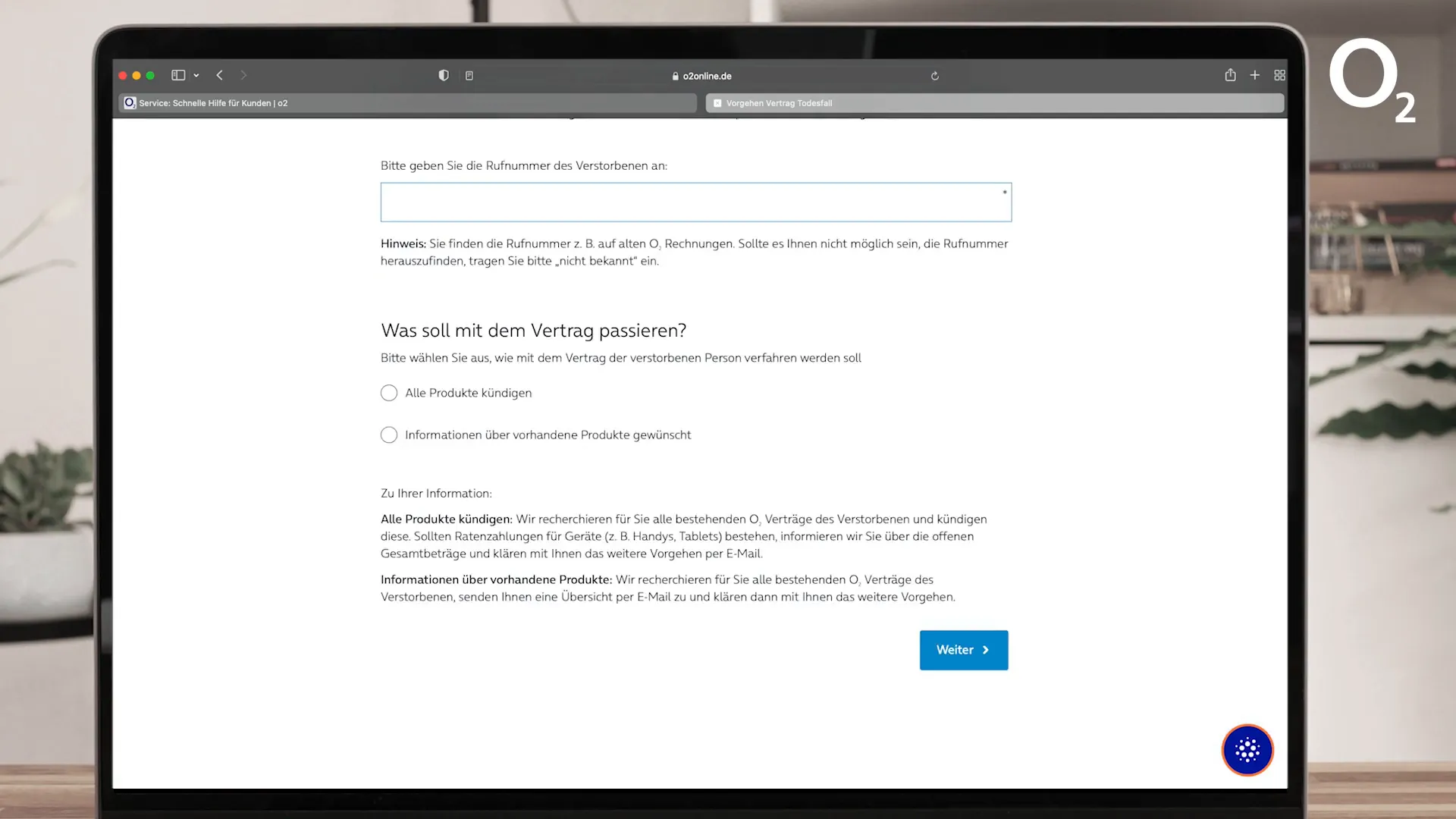Optionen für unbekannte Rufnummer