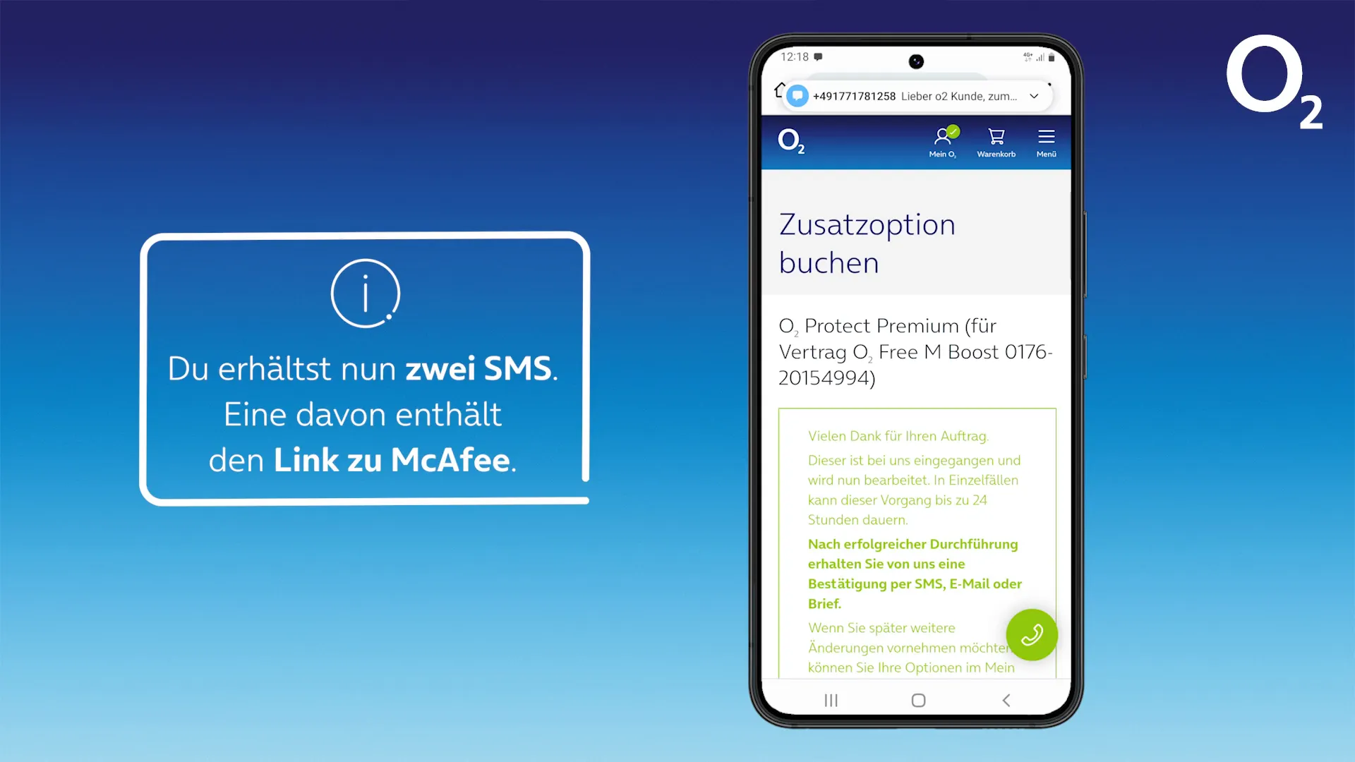 SMS-Bestätigung der Buchung