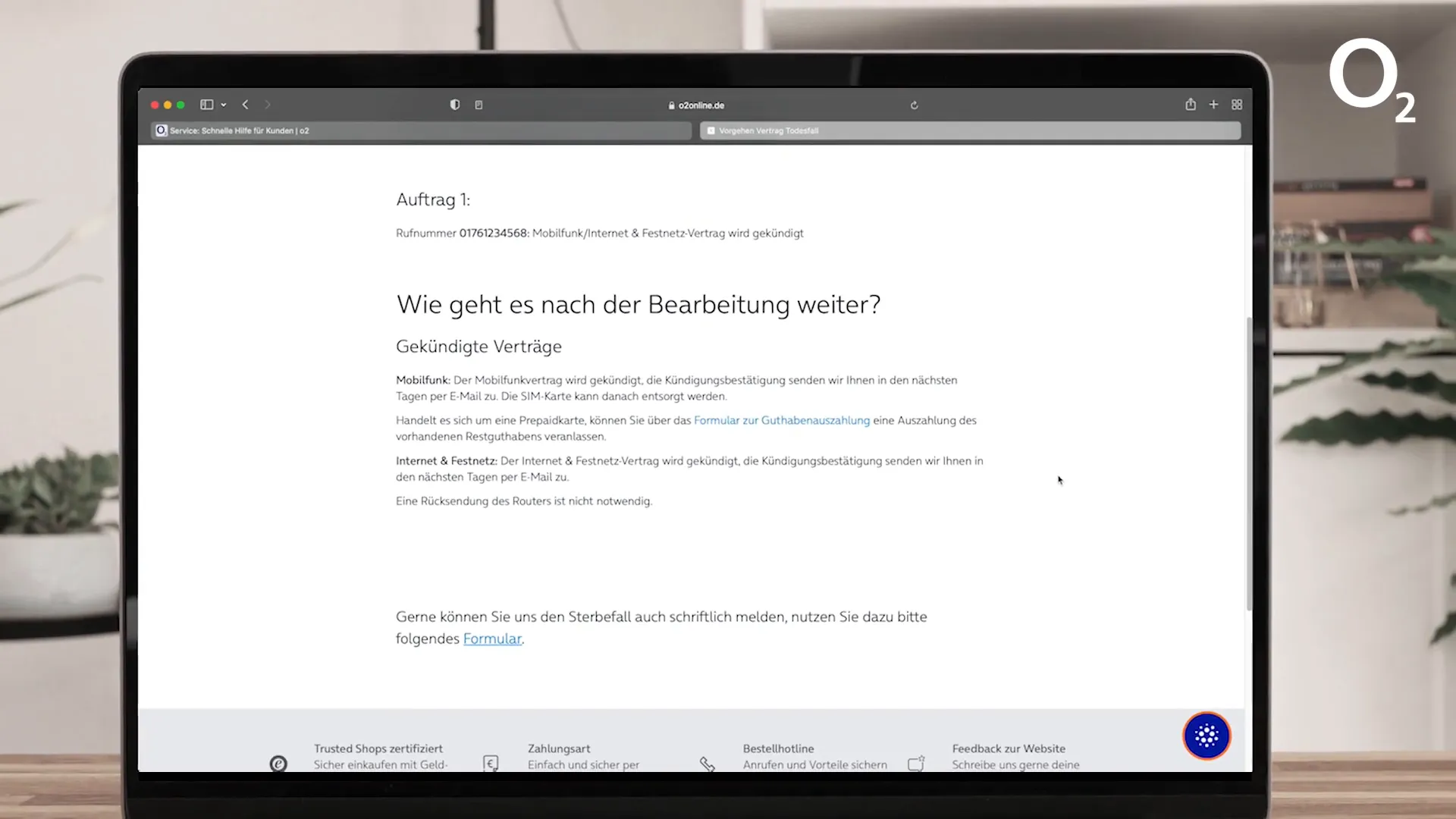 Benachrichtigung über den Ablauf