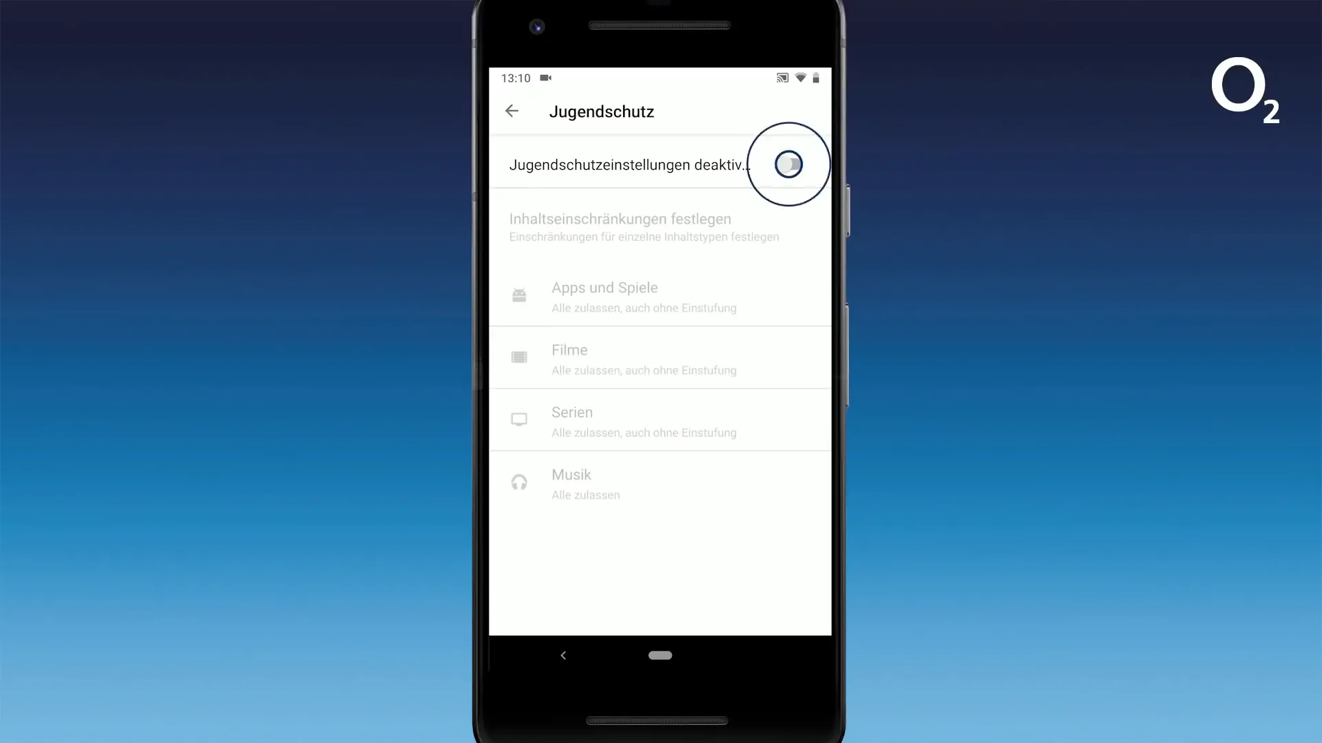 Jugendschutzeinstellungen im Google Play Store